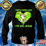 I Don’t Need Luck I’ve Got Jesus Snoopy Heart Patricks Day Sweater