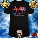 Accept Understand Love Autism Acceptance Heart Beat Shirt