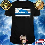 American Flag Bloodhound K9 Police Thin Blue shirt - Copy