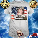 American Flag Girl God Bless Our Men And Women In Uniform Thank You For Your Service shirt
