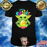 Baby Yoda Hug Egg Happy Easter Day Shirt