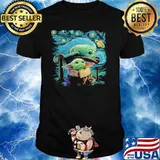 Baby Yoda In Night Star Wars Shirt