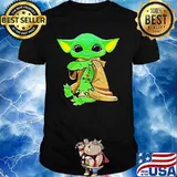 Baby Yoda Tattoo I Love Mom Shirt