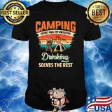 Bear Camping Solves Most Of My Problems Drinking Solves The Rest Vintage Shirt
