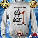 Black Cat Easily Distracted By Cats And Violins Sweater