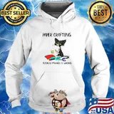 Black Cat Paper Crafting Because Murder Is Wrong Hoodie