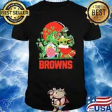 Browns Football Baby Yoda Vs Gnome Happy Easters And St Patricks Day Shirt