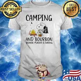 Camping And Bourbon Because Murder Is Wrong Snoopy Shirt