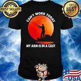 Can't Work Today My Arm Is In A Cast Fishing Blood Moon Shirt