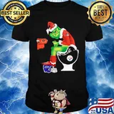 Cleveland Browns Grinch sitting on Pittsburgh Steelers toilet and step on Baltimore Ravens helmet shirt