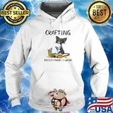 Crafting Because Murder Is Wrong Cat Shirt Hoodie