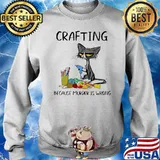 Crafting Because Murder Is Wrong Cat Shirt Sweater