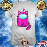 Cute Cat Astronaut A.Mong Me Or Us Nerdy Girl Gamer Shirt