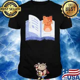 Distressed Book And Cat Reading Introvert shirt