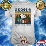 Dogs Solve Most Of My Problems Camping Solves The Rest Snoopy Vintage Shirt