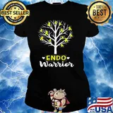 ENDO WARRIOR ENDOMETRIOSIS AWARENESS MONTH YELLOW RIBBON SHIRT Ladies tee