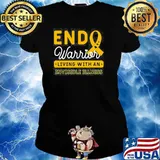 ENDO WARRIOR ENDOMETRIOSIS YELLOW RIBBON ENDOMETRIUM SHIRT Ladies tee