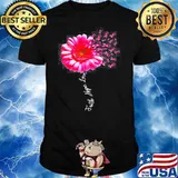 FAITH HOPE LOVE PINK RIBBON DAISY FLOWER BREAST CANCER SHIRT