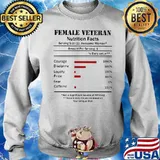 Female Veteran Natrition Facts Shirt Sweater