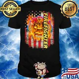 Firefighter American flag shirt