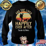 HAPPY AND SHE LIVED HAPPILY EVER AFTER SARAH AND NIKKI VINTAGE SUNSET SHIRT Sweater