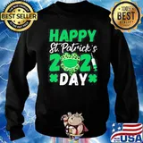 HAPPY ST PATRICK’S DAY 2021 SHAMROCK FACE MASK WITH COVID-19 SHIRT Sweater