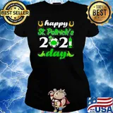 HAPPY ST PATRICK’S DAY 2021 SOCCER FACE MASK WITH COVID-19 SHIRT Ladies tee