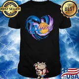 Heart Dodgers And Lakers For Life Football Shirt
