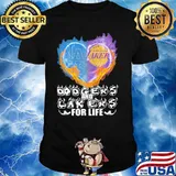 Heart Fire Dodgers And Lakers For Life Football Shirt