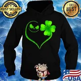 Heart Shamrock And Jack Skeleton Happy St Patrick’s Day Hoodie