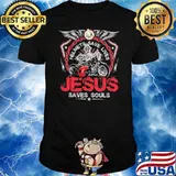 Helmets Save Lives Jesus Saves Souls Biker Shirt
