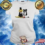 HOT DOG BRIDE AND GROOM – RETRIEVER AND COLLIE SHIRT Ladies tee
