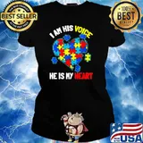 I Am His Voice He Is My Heart Autism Awareness Shirt Ladies tee