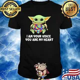 I Am Your Voice You Are My Heart Autism Awareness Baby Yoda Shirt