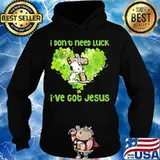 I Don’t Need Luck I’ve Got Jesus Snoopy Heart Patricks Day Shirt Hoodie