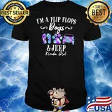 I'm A Flip Flops Dogs And Jeep Kinda Girl Hologram Shirt
