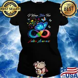 I Wear Blue For Autism Awareness Ladies tee