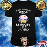 Je Suis Une Femme Simple Le Rugby Et L’apero Wine Flower Shirt