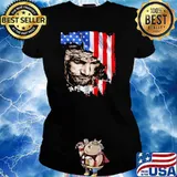 Jesus God American Flag Shirt Ladies tee
