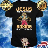 Jesus Is My Savior Boxing Is My Therapy Shirt