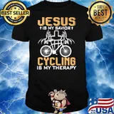 Jesus Is My Savior Cycling Is My Therapy Shirt