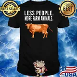 Less People More Farm Animals Brown Cow Introvert shirt