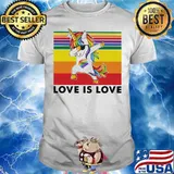 Love Is Love Lgbt Unicorn Dabbing Shirt