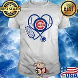 Lover Chicago Cubs Football Heart Beat Logo Cubs Shirt