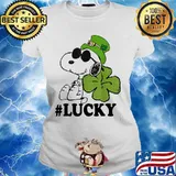 Lucky Irish Snoopy Patricks Day Shirt Ladies tee