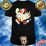 Marathon runner running chicken motivation sport humor shirt