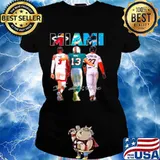 Miami Sport Teams 3 Wade 13 Marino And 27 Stanton Signatures Ladies tee