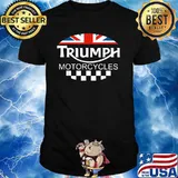 Motorcycle Triumph Biker Uk United Kingdom Flag Shirt