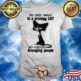 My Spirit Animal Is A Grumpy Cat Who Scratches Annoying People Black Cat Shirt