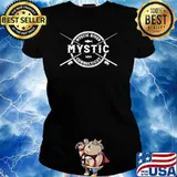 Mystic CT Vintage Crossed Fishing Rods Ladies tee